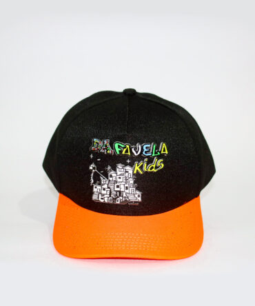 Boné da Favela Kids Preto com Laranja